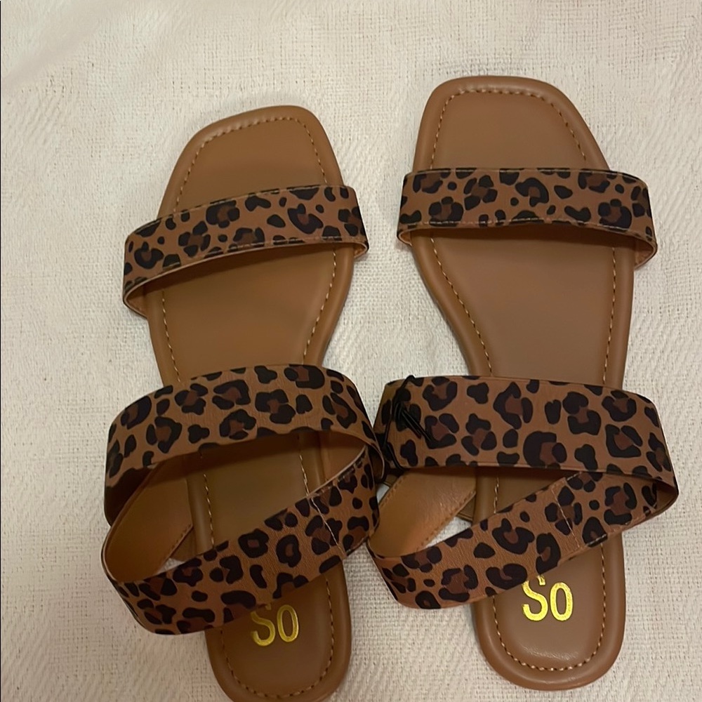 Leopard Print Brown Sandals